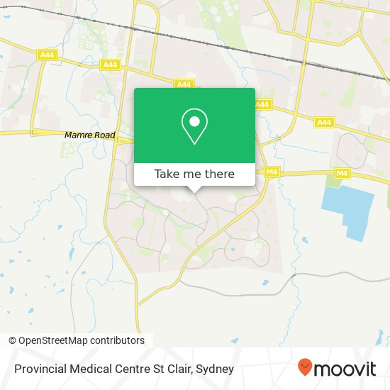 Mapa Provincial Medical Centre St Clair