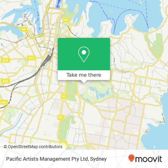 Pacific Artists Management Pty Ltd map