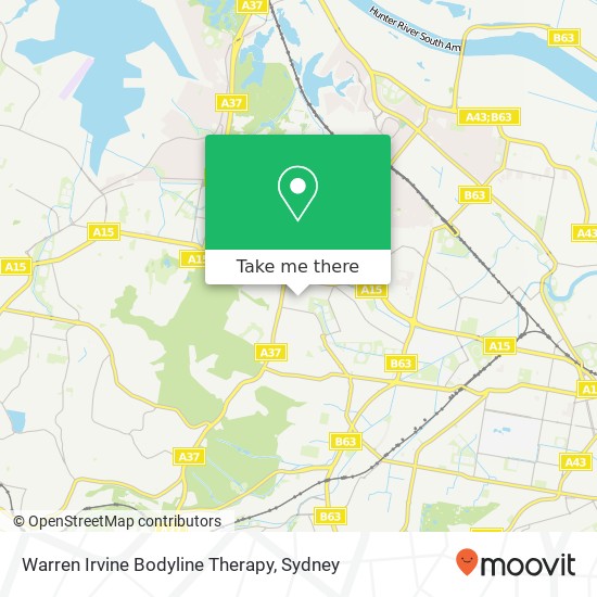 Warren Irvine Bodyline Therapy map