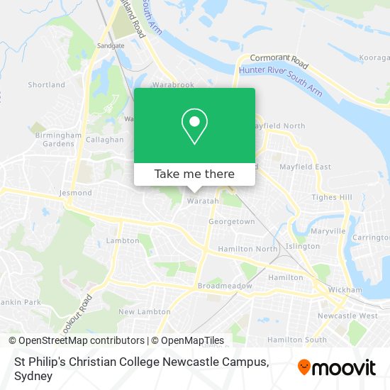 Mapa St Philip's Christian College Newcastle Campus