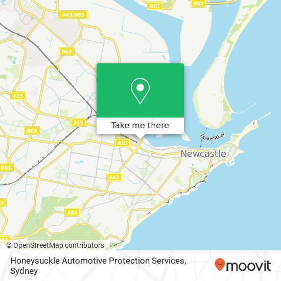 Mapa Honeysuckle Automotive Protection Services