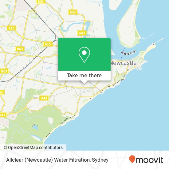 Mapa Allclear (Newcastle) Water Filtration