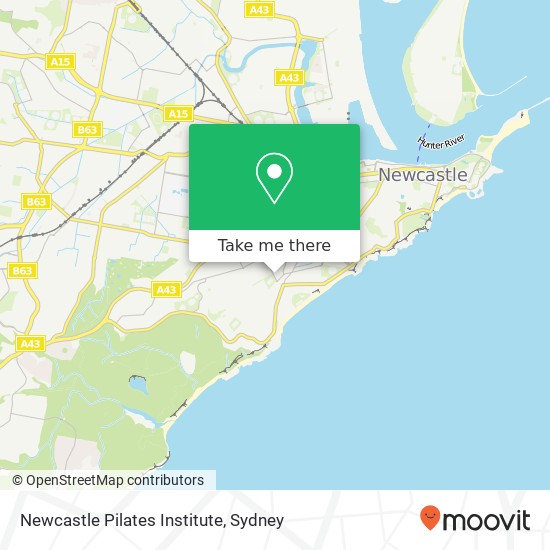 Mapa Newcastle Pilates Institute