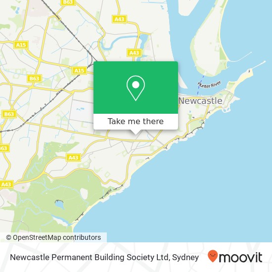 Mapa Newcastle Permanent Building Society Ltd