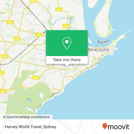 Mapa Harvey World Travel