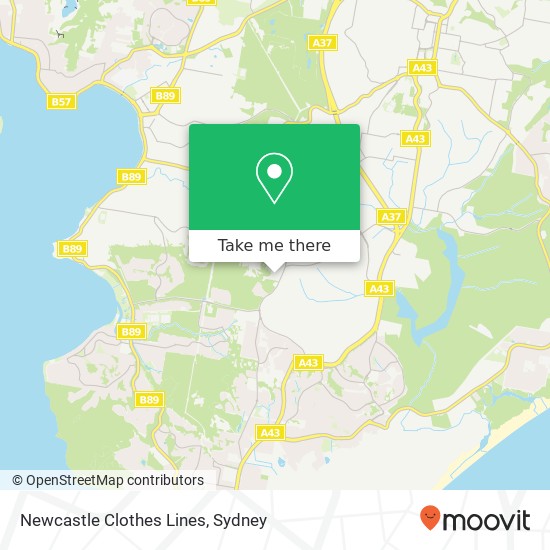 Mapa Newcastle Clothes Lines