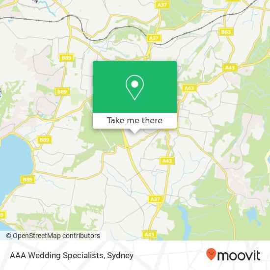 AAA Wedding Specialists map
