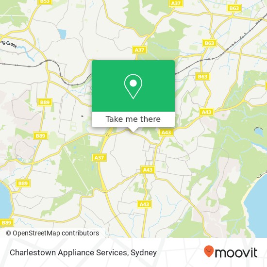 Mapa Charlestown Appliance Services