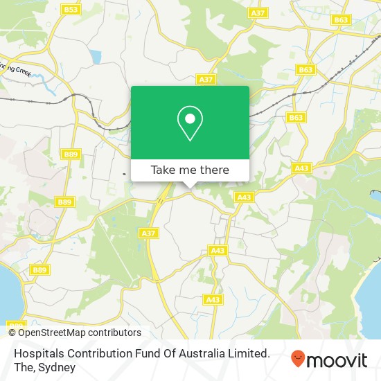 Hospitals Contribution Fund Of Australia Limited. The map