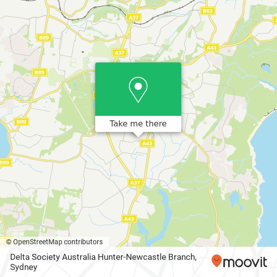 Mapa Delta Society Australia Hunter-Newcastle Branch