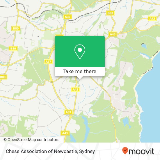 Chess Association of Newcastle map