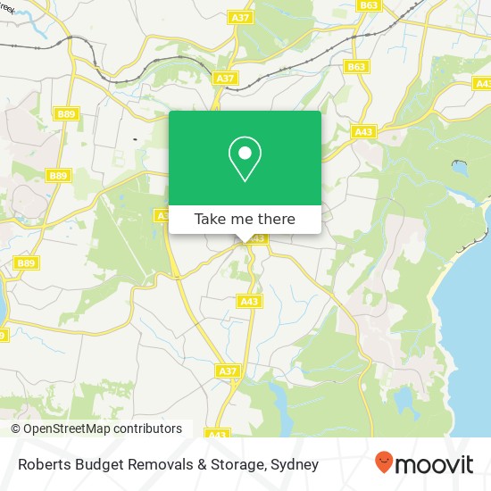 Roberts Budget Removals & Storage map