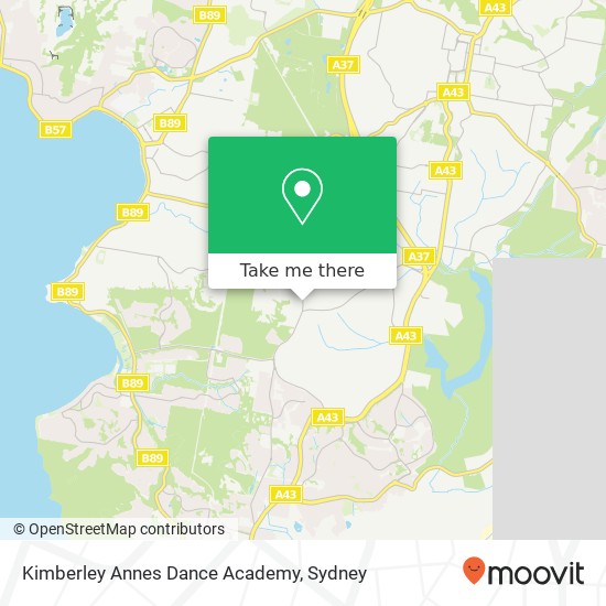 Mapa Kimberley Annes Dance Academy