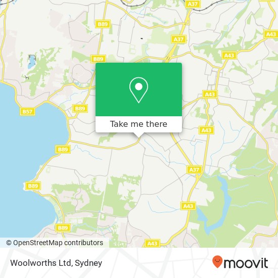 Mapa Woolworths Ltd