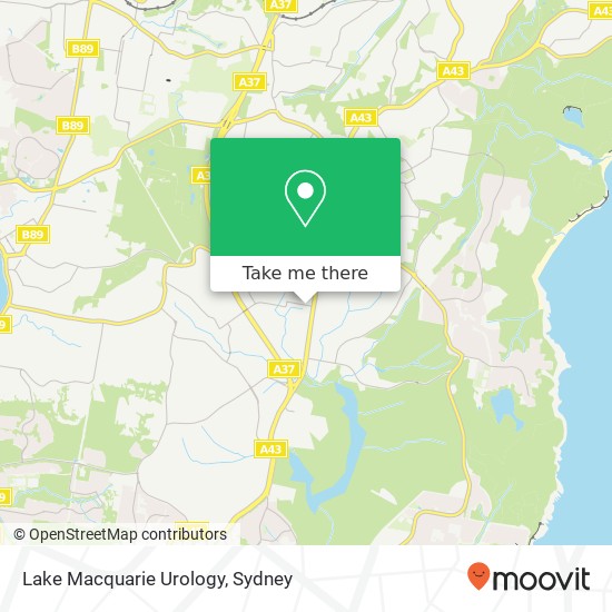 Lake Macquarie Urology map