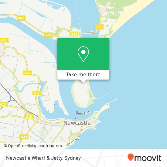 Mapa Newcastle Wharf & Jetty