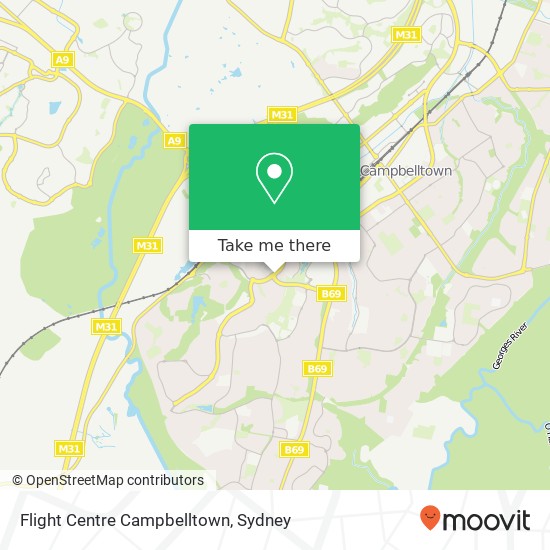 Mapa Flight Centre Campbelltown