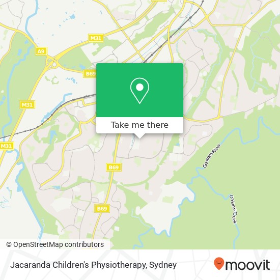 Mapa Jacaranda Children's Physiotherapy