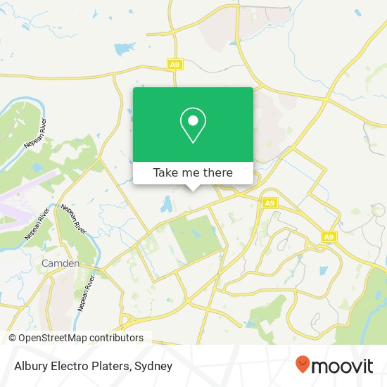 Mapa Albury Electro Platers