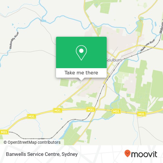 Mapa Banwells Service Centre