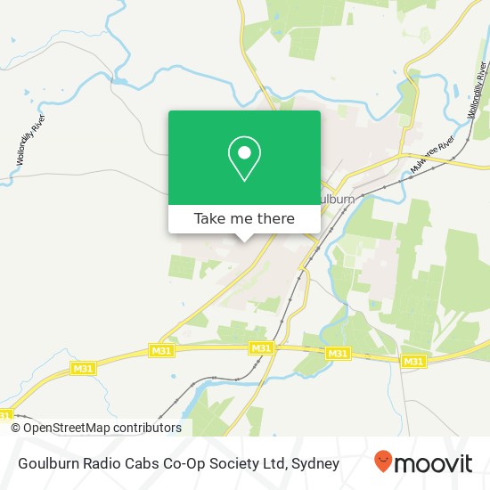 Mapa Goulburn Radio Cabs Co-Op Society Ltd