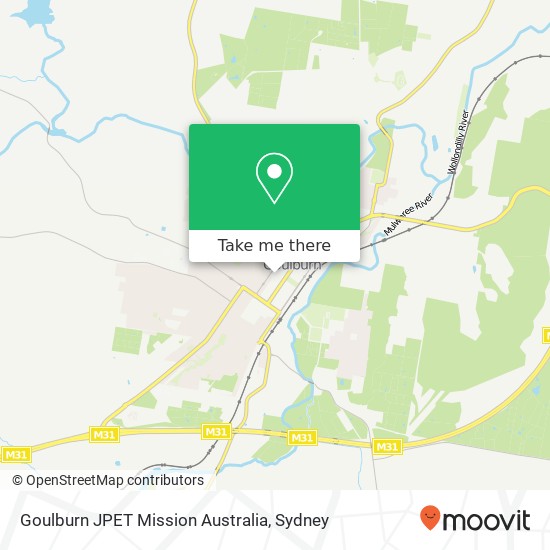 Mapa Goulburn JPET Mission Australia