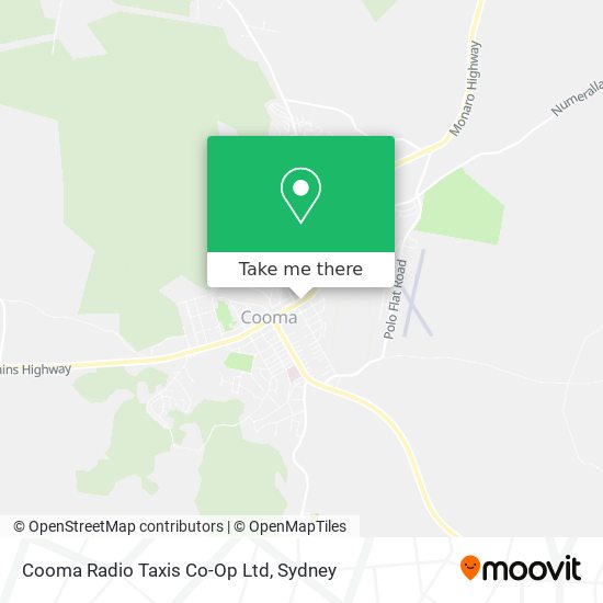 Mapa Cooma Radio Taxis Co-Op Ltd