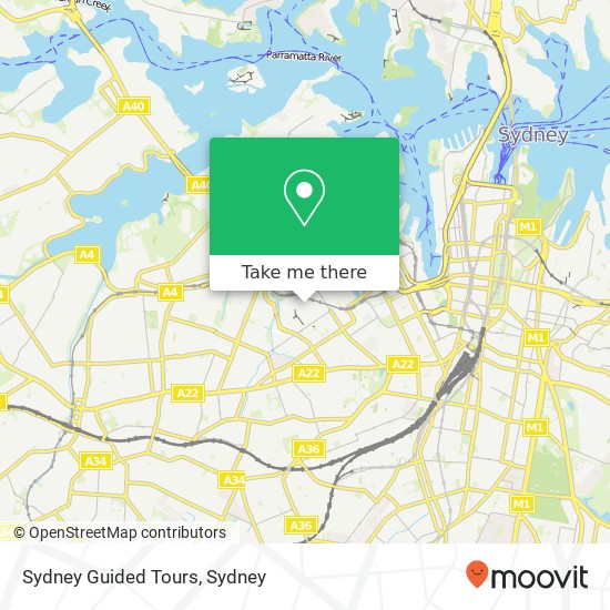 Sydney Guided Tours map