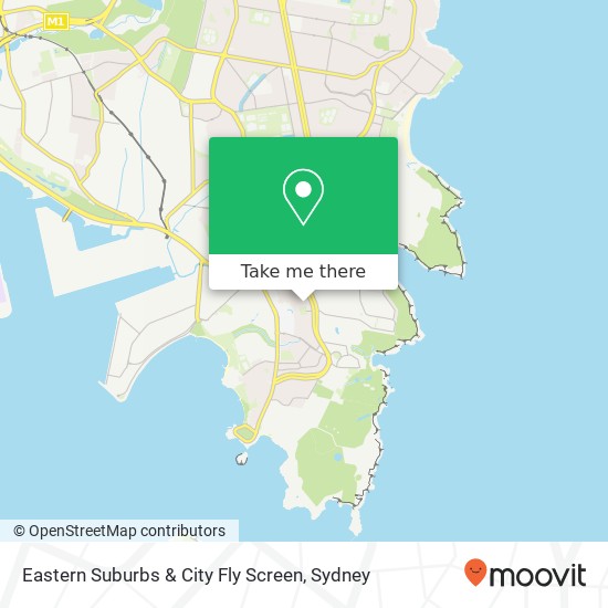 Eastern Suburbs & City Fly Screen map