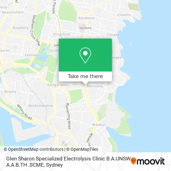 Mapa Glen Sharon Specialized Electrolysis Clinic B.A.UNSW A.A.B.TH .SCME