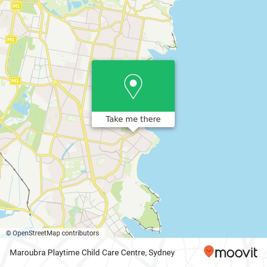 Mapa Maroubra Playtime Child Care Centre