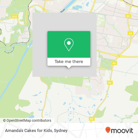 Amanda's Cakes for Kids map