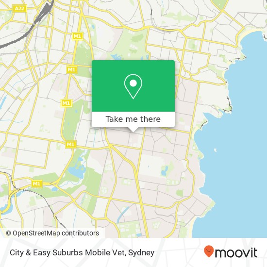 Mapa City & Easy Suburbs Mobile Vet