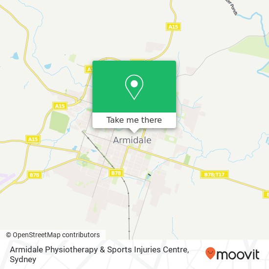 Mapa Armidale Physiotherapy & Sports Injuries Centre