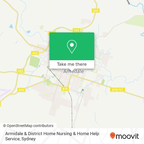 Armidale & District Home Nursing & Home Help Service map