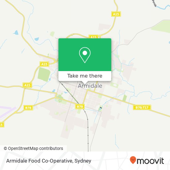 Mapa Armidale Food Co-Operative