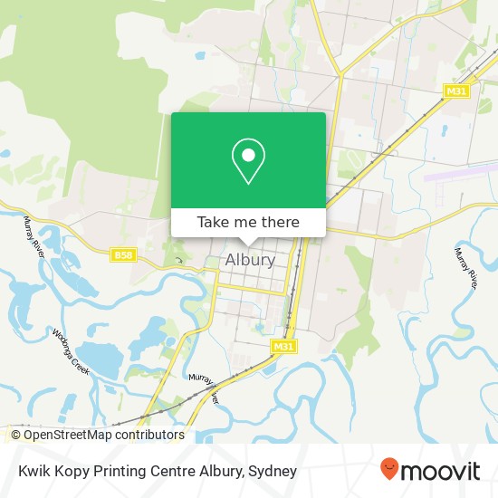 Kwik Kopy Printing Centre Albury map