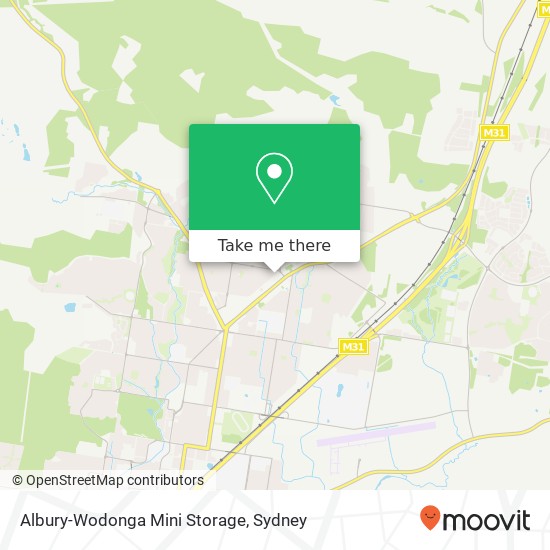 Mapa Albury-Wodonga Mini Storage