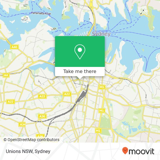 Unions NSW map