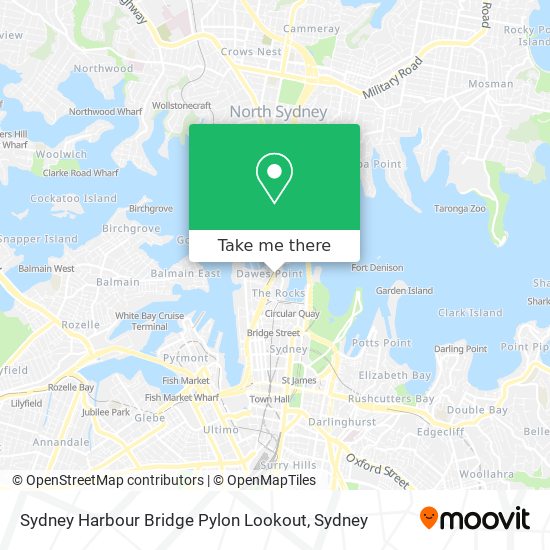 Sydney Harbour Bridge Pylon Lookout map