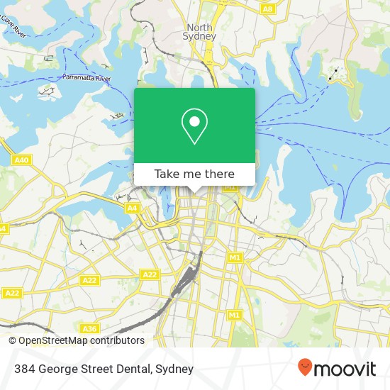 Mapa 384 George Street Dental