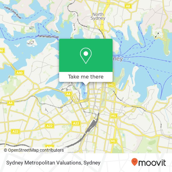 Mapa Sydney Metropolitan Valuations