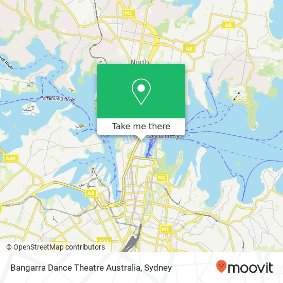 Mapa Bangarra Dance Theatre Australia