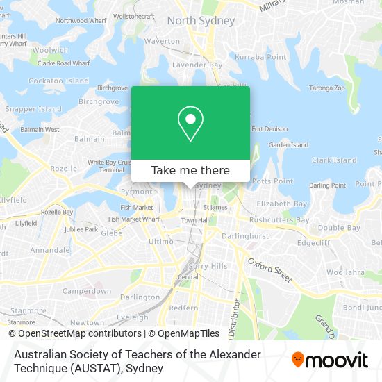 Mapa Australian Society of Teachers of the Alexander Technique (AUSTAT)