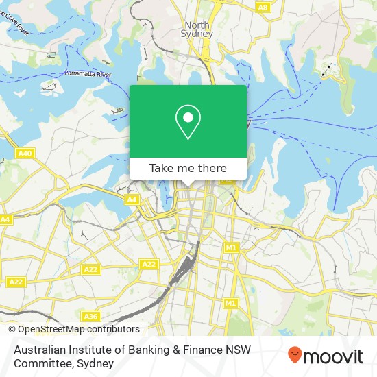 Mapa Australian Institute of Banking & Finance NSW Committee