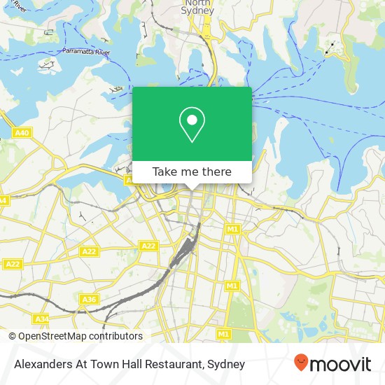 Alexanders At Town Hall Restaurant map