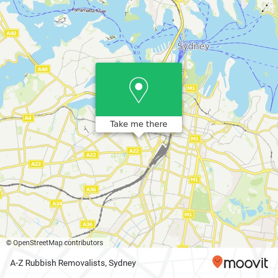 A-Z Rubbish Removalists map