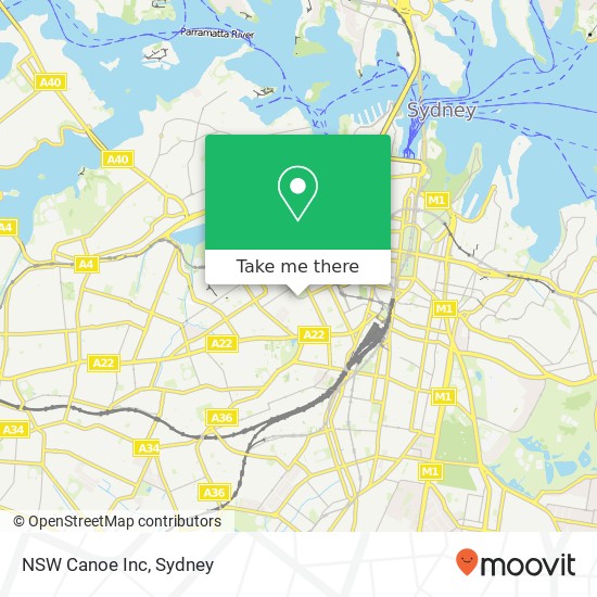 Mapa NSW Canoe Inc