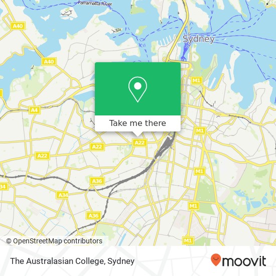 The Australasian College map