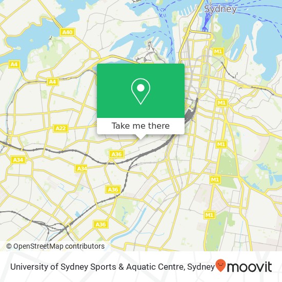 Mapa University of Sydney Sports & Aquatic Centre